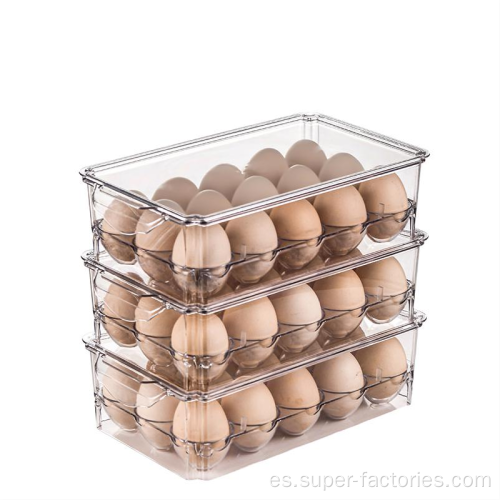 Caja de almacenamiento de huevos apilable de plástico en tamaño pequeño